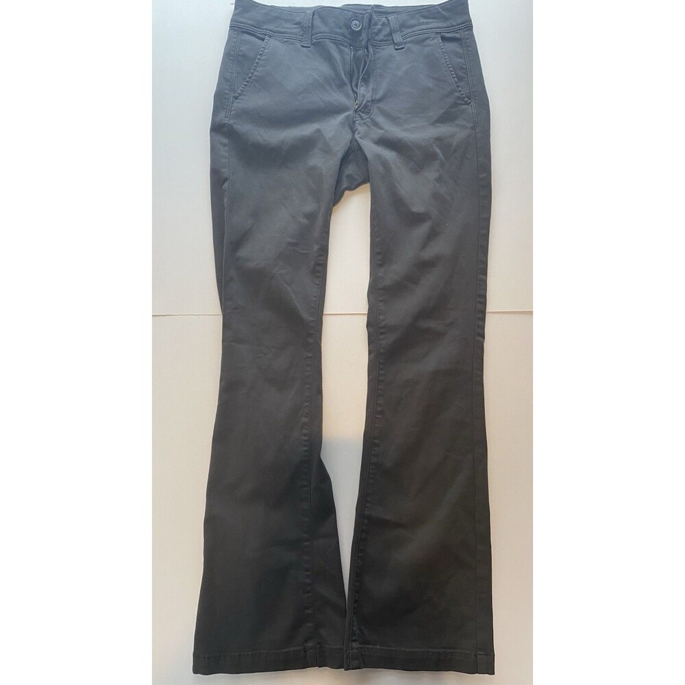 American Eagle Pants Womens 6 Regular Dark Gray Kick Boot Stretch Cotton Twill